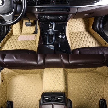 Purchase Beige Luxury Leather Diamond Car Floor Mats