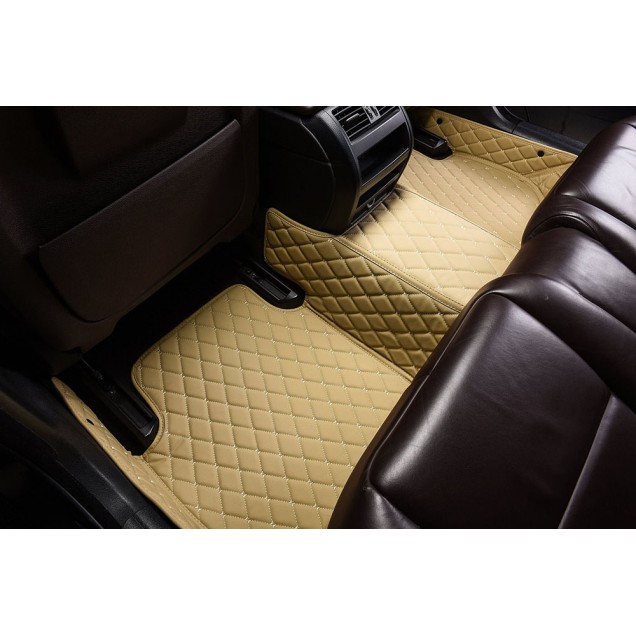 Purchase Beige Luxury Leather Diamond Car Floor Mats Purchase Beige Luxury Leather Diamond Car Floor Mats