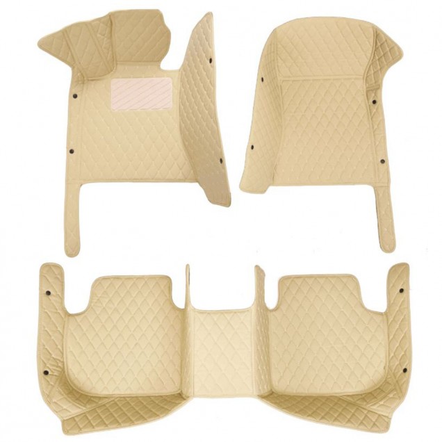 Purchase Beige Luxury Leather Diamond Car Floor Mats Purchase Beige Luxury Leather Diamond Car Floor Mats
