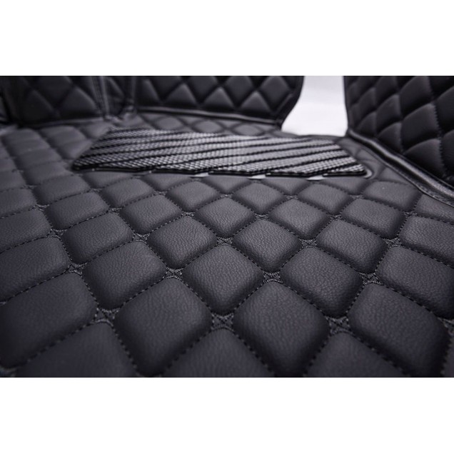 Purchase Black and Black Stitching Luxury Leather Diamond Car Floor Mats Purchase Black and Black Stitching Luxury Leather Diamond Car Floor Mats