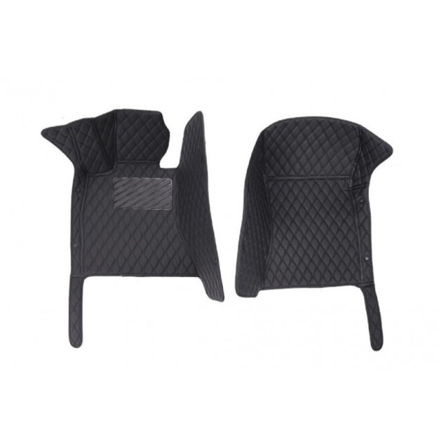 Purchase Black and Black Stitching Luxury Leather Diamond Car Floor Mats Purchase Black and Black Stitching Luxury Leather Diamond Car Floor Mats