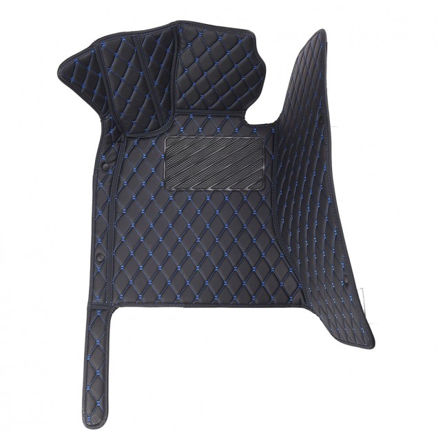 Purchase Black and Blue Stitching Luxury Leather Diamond Car Floor Mats Purchase Black and Blue Stitching Luxury Leather Diamond Car Floor Mats
