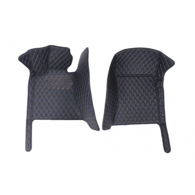 Purchase Black and Blue Stitching Luxury Leather Diamond Car Floor Mats Purchase Black and Blue Stitching Luxury Leather Diamond Car Floor Mats