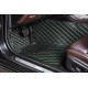 Purchase Black and Green Stitching Luxury Leather Diamond Car Floor Mats Purchase Black and Green Stitching Luxury Leather Diamond Car Floor Mats