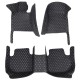 Purchase Black and White Stitching Luxury Leather Diamond Car Floor Mats Purchase Black and White Stitching Luxury Leather Diamond Car Floor Mats