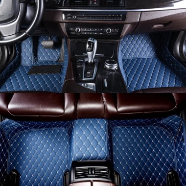 Purchase Blue Luxury Leather Diamond Car Floor Mats