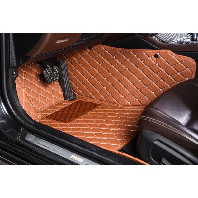 Purchase Brown Luxury Leather Diamond Car Floor Mats Purchase Brown Luxury Leather Diamond Car Floor Mats