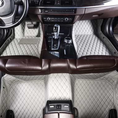 Purchase Grey Luxury Leather Diamond Car Floor Mats
