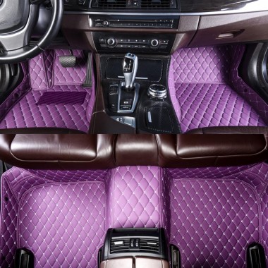 Purchase Purple Luxury Leather Diamond Car Floor Mats