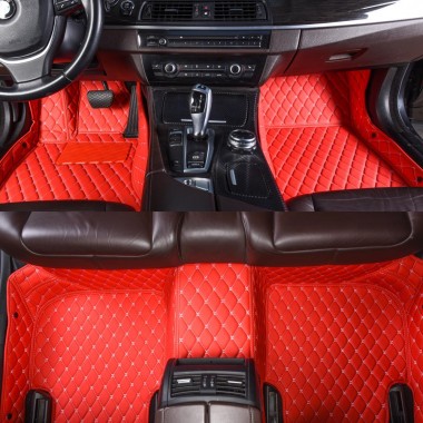 Purchase Red Luxury Leather Diamond Car Floor Mats