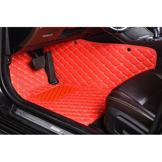 Purchase Red Luxury Leather Diamond Car Floor Mats Purchase Red Luxury Leather Diamond Car Floor Mats