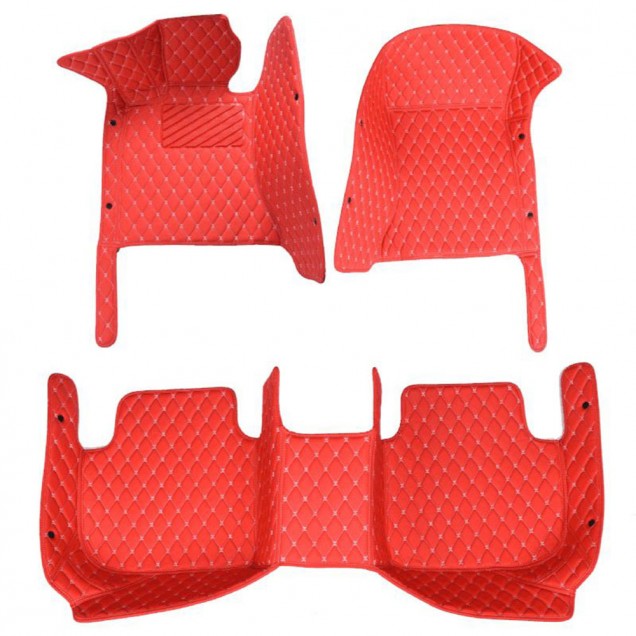 Purchase Red Luxury Leather Diamond Car Floor Mats Purchase Red Luxury Leather Diamond Car Floor Mats