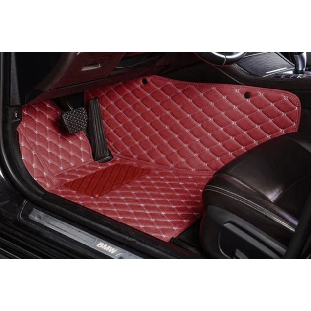 Purchase Wine Red Luxury Leather Diamond Car Floor Mats Purchase Wine Red Luxury Leather Diamond Car Floor Mats