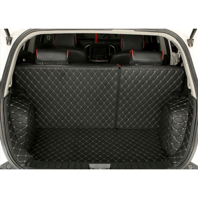 Purchase Black and Beige Stitching Full Cover Luxury Leather Diamond Trunk Car Floor Mats Purchase Black and Beige Stitching Full Cover Luxury Leather Diamond Trunk Car Floor Mats