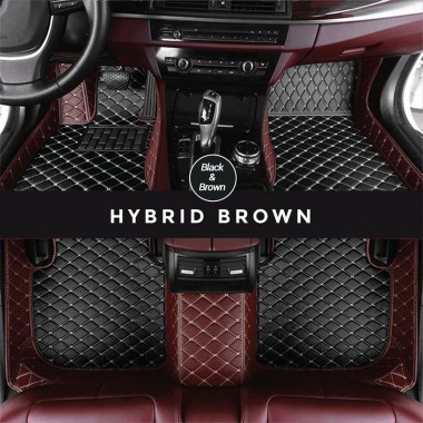 Purchase Black and Brown Hybrid Mode Premium Diamond Car Floor Mats