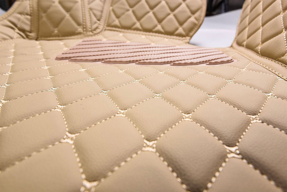Purchase Beige Luxury Leather Diamonds Car Floor Mats