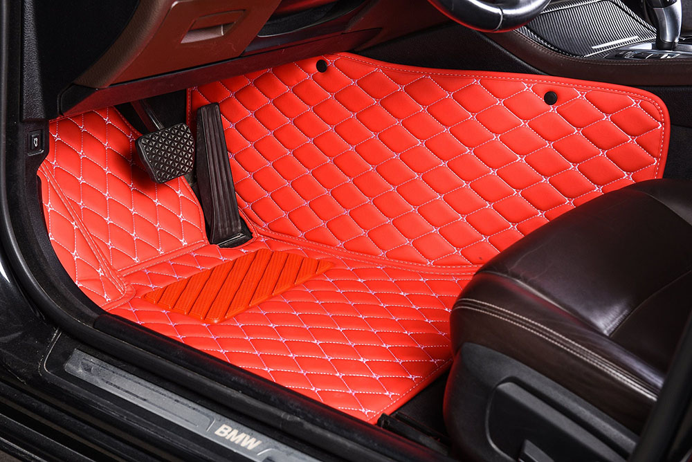 Purchase Red Luxury Leather Diamond Car Mats