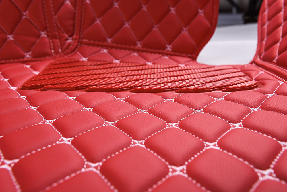 Purchase Red Luxury Leather Diamonds Car Floor Mats